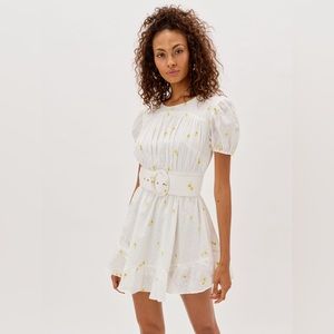 NWT For Love & Lemons Abby Mini Dress, Size S, Ivory